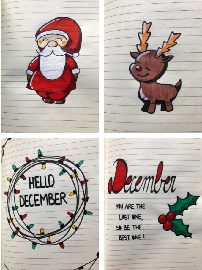 police d'écriture Noël dessin facile tuto - blog déco - Clem Around The Corner