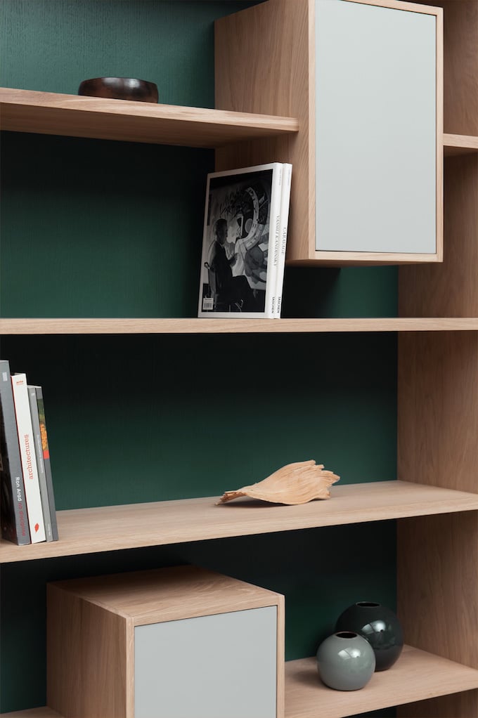 drugeot manufacture mur vert étagère bibliothèque livres bouquins blog déco clemaroundthecorner