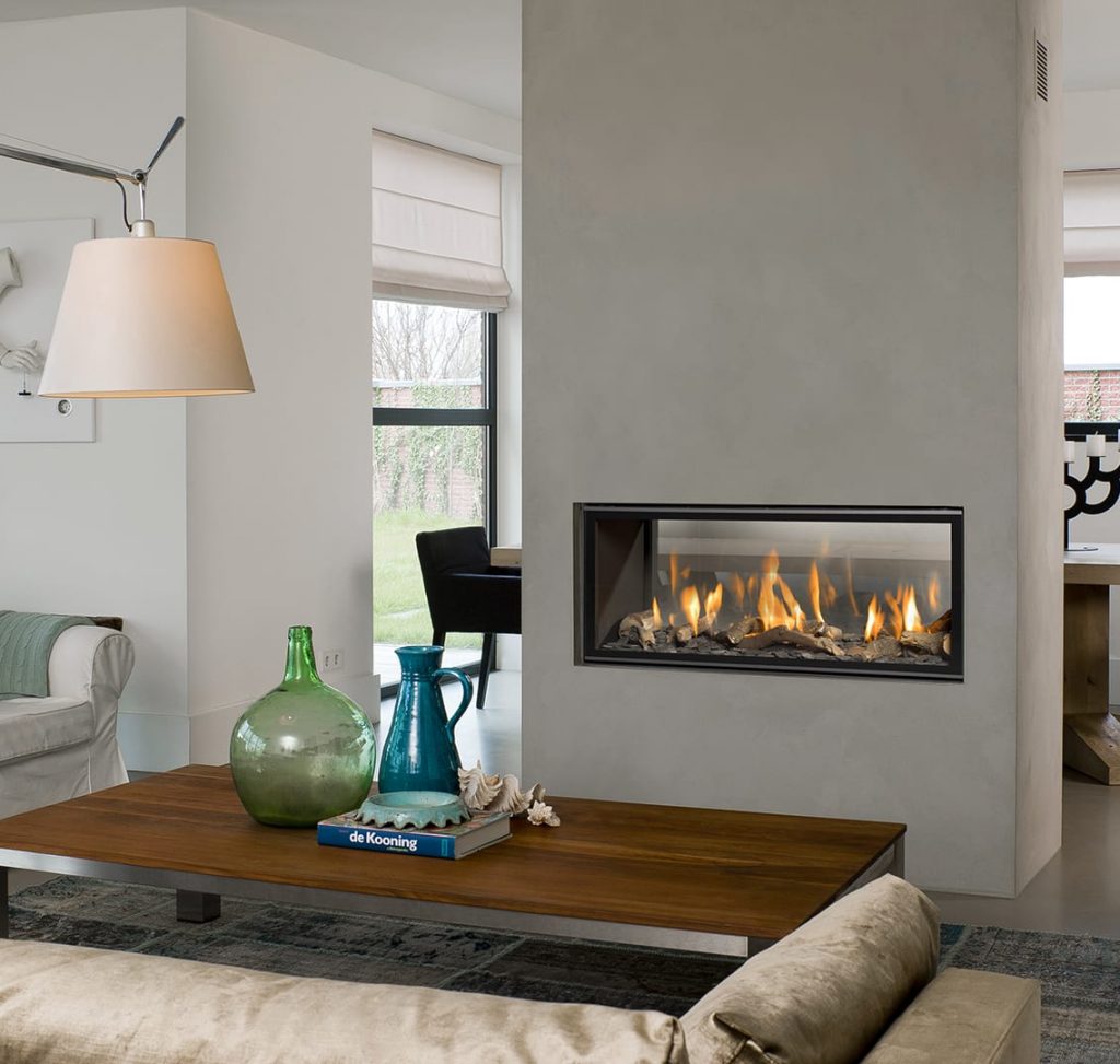poele cheminée gaz séparation séjour salon design avis - blog déco - clem around the corner