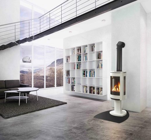 poêle gaz loft salon design béton avis - blog déco - clem around the corner