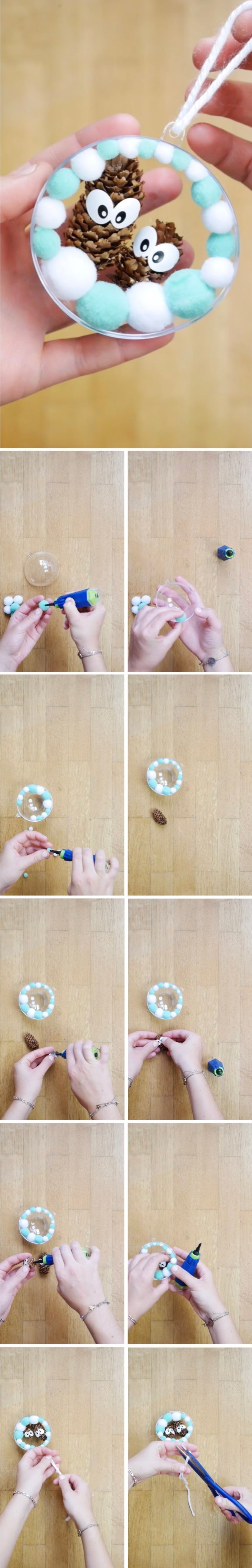 boules de noël diy création famille pomme de pin blog déco clem around the corner