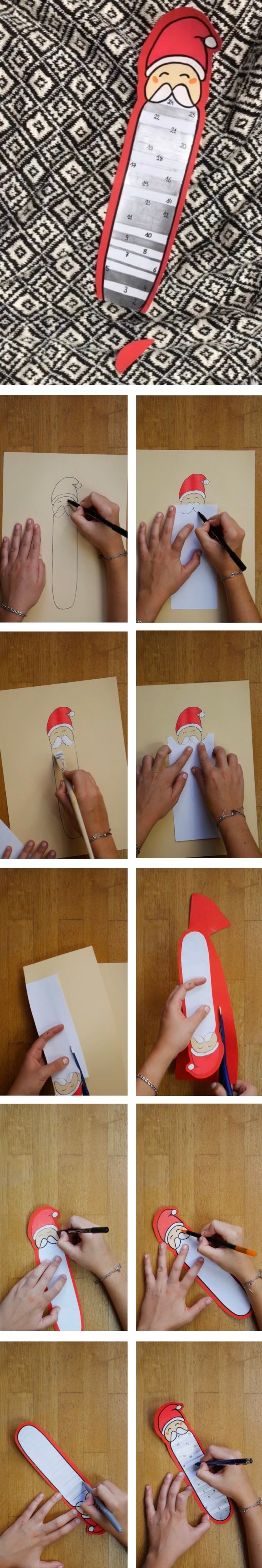 calendrier avent diy barbe du père noël à découper papier diy blog déco clem around the corner