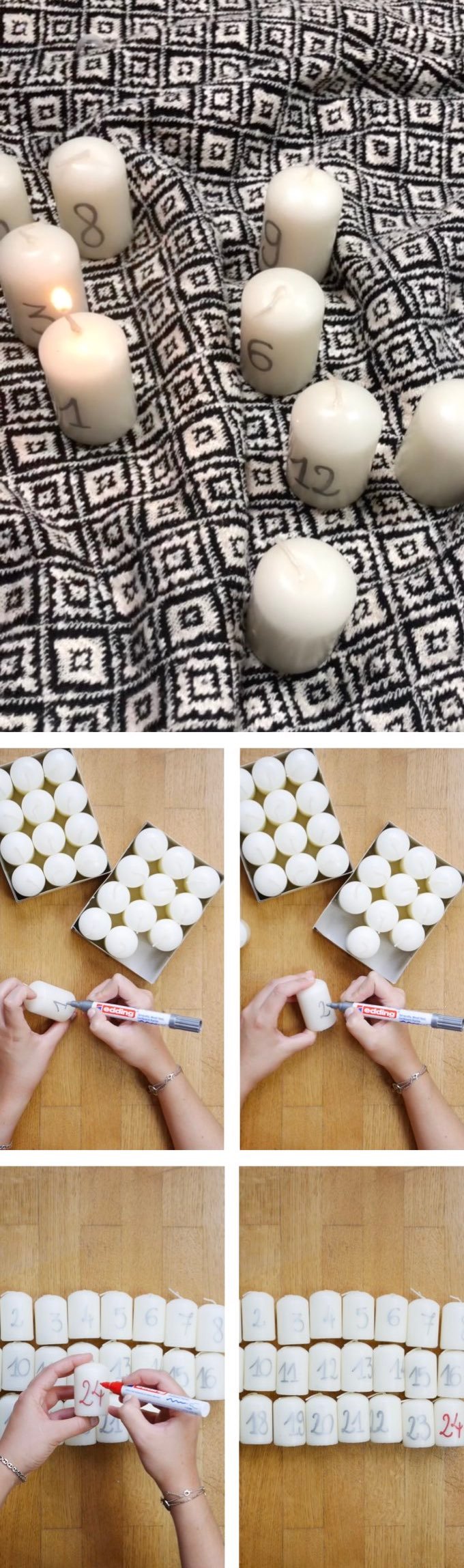 calendrier avent diy bougies décoration blog déco clem around the corner