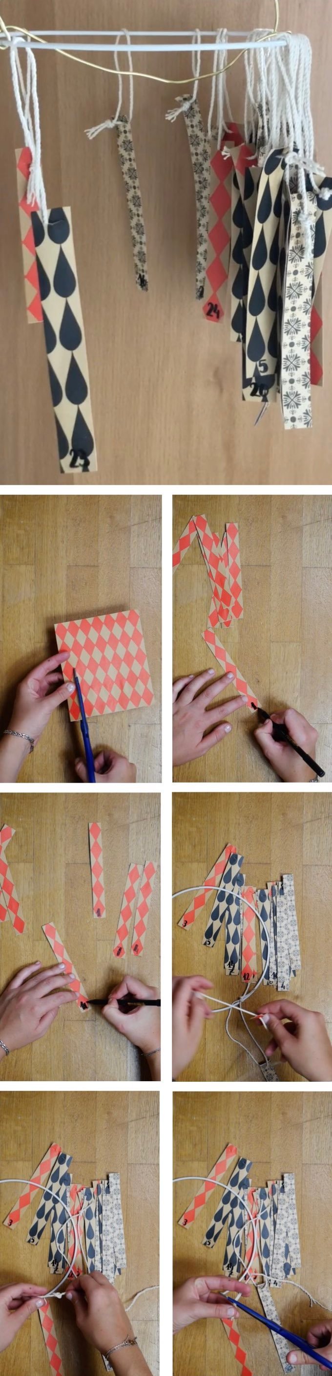 calendrier avent diy mobile noël papier blog déco clem around the corner