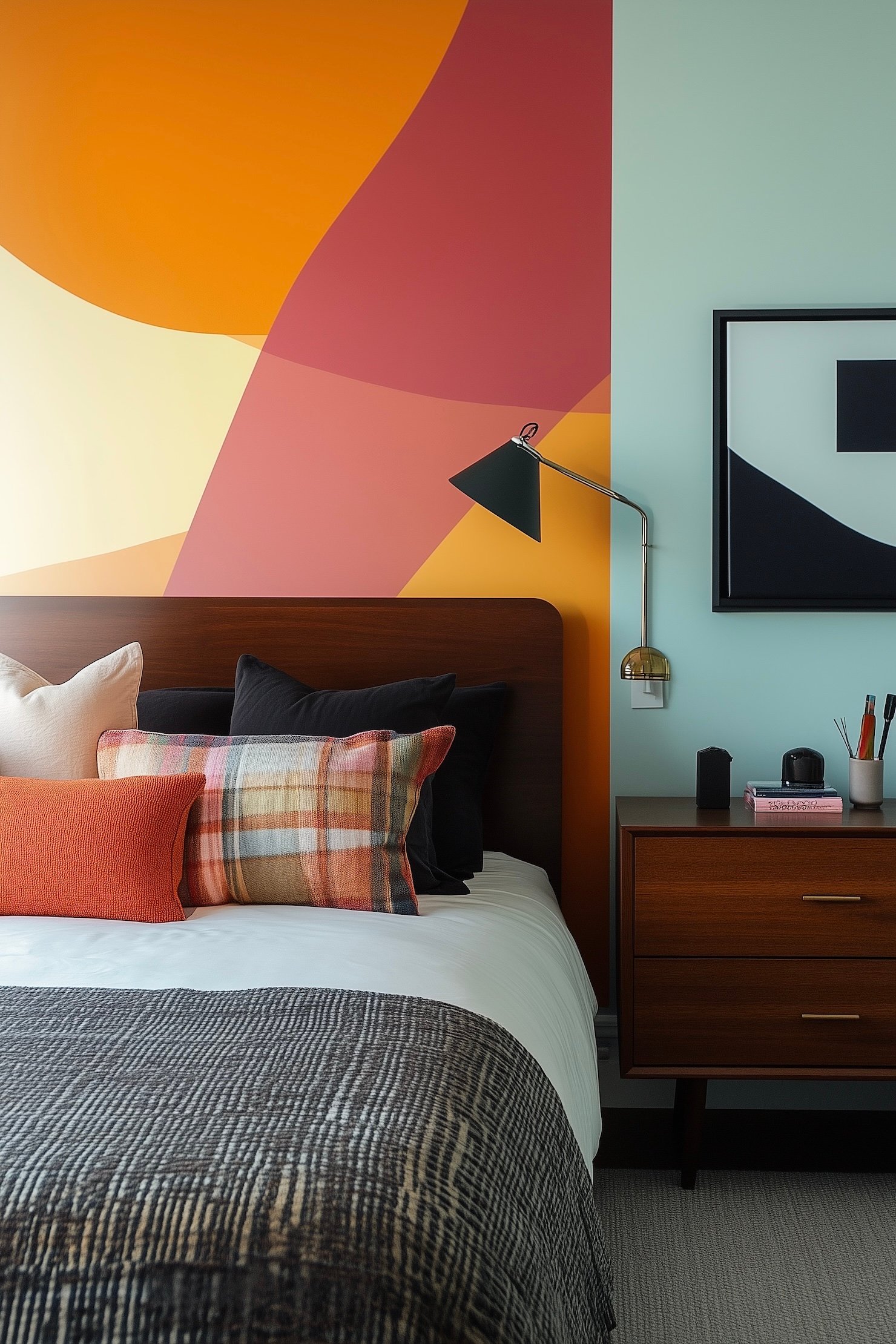 déco graphic motifs mural color bloc