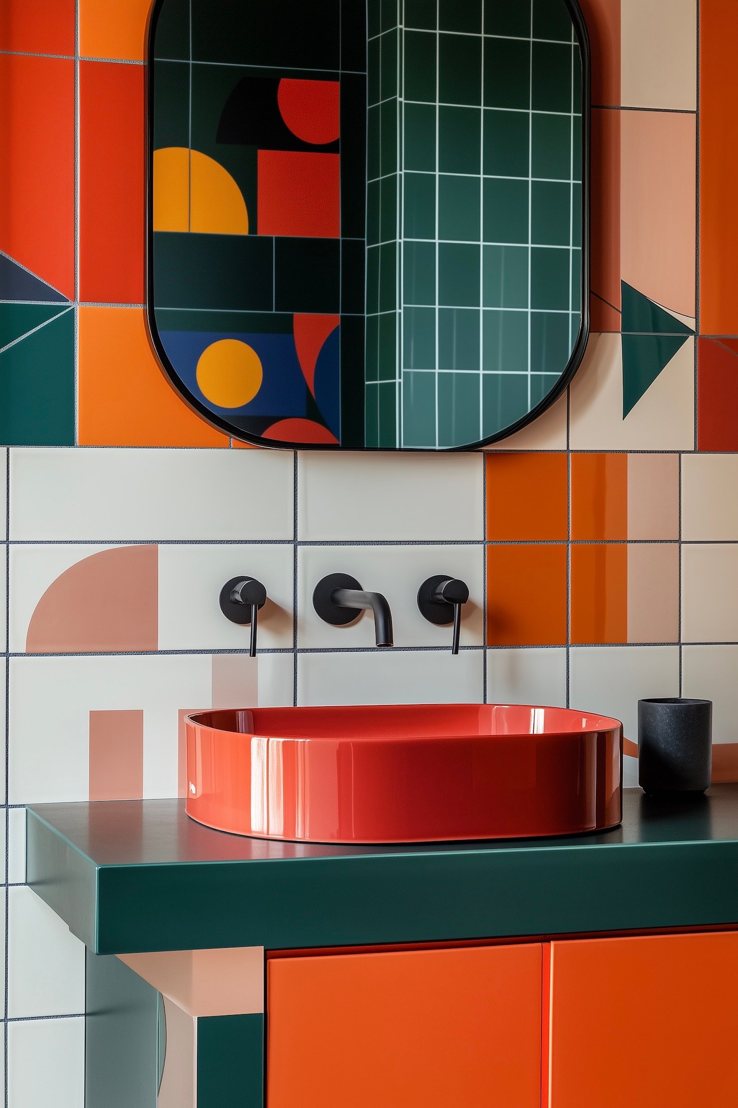 déco graphic salle de bain mix and match