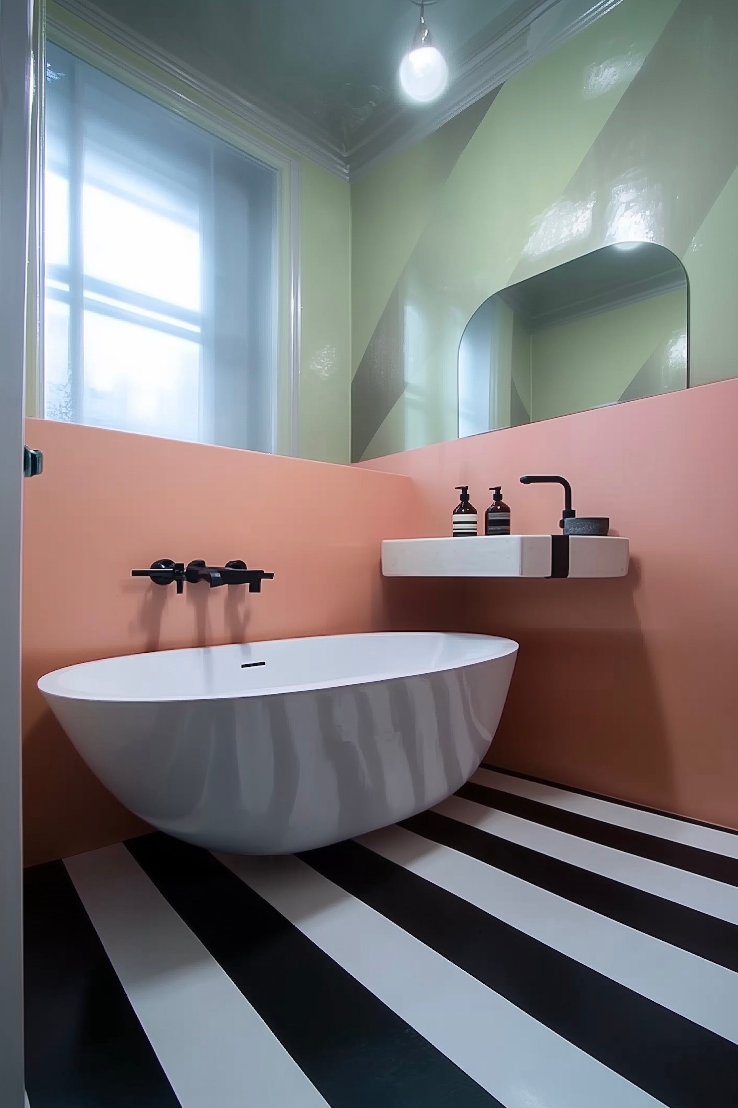 déco graphic carrelage rayures noir blanc