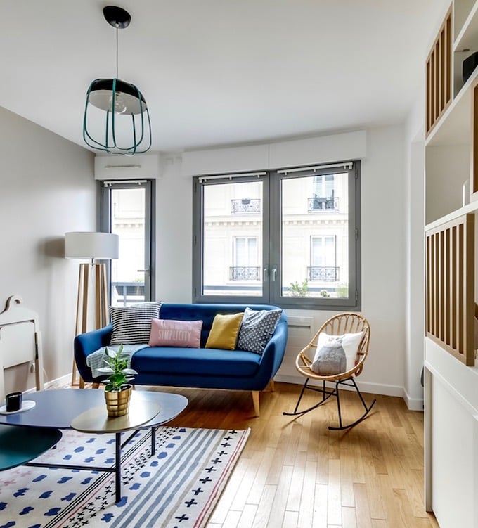 studio transformé en 2 pièces décoration scandinave salon pas cher - blog déco - clem around the corner