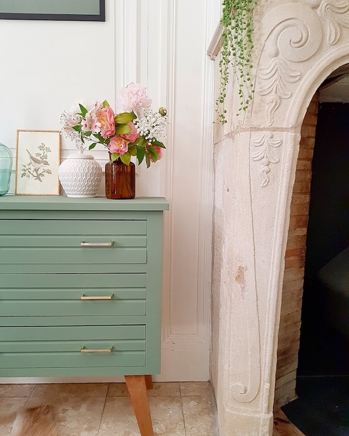 Peinture écologique avis Pure & Paint meuble repeint upcycling décoration vert de gris - blog deco - clem around the corner