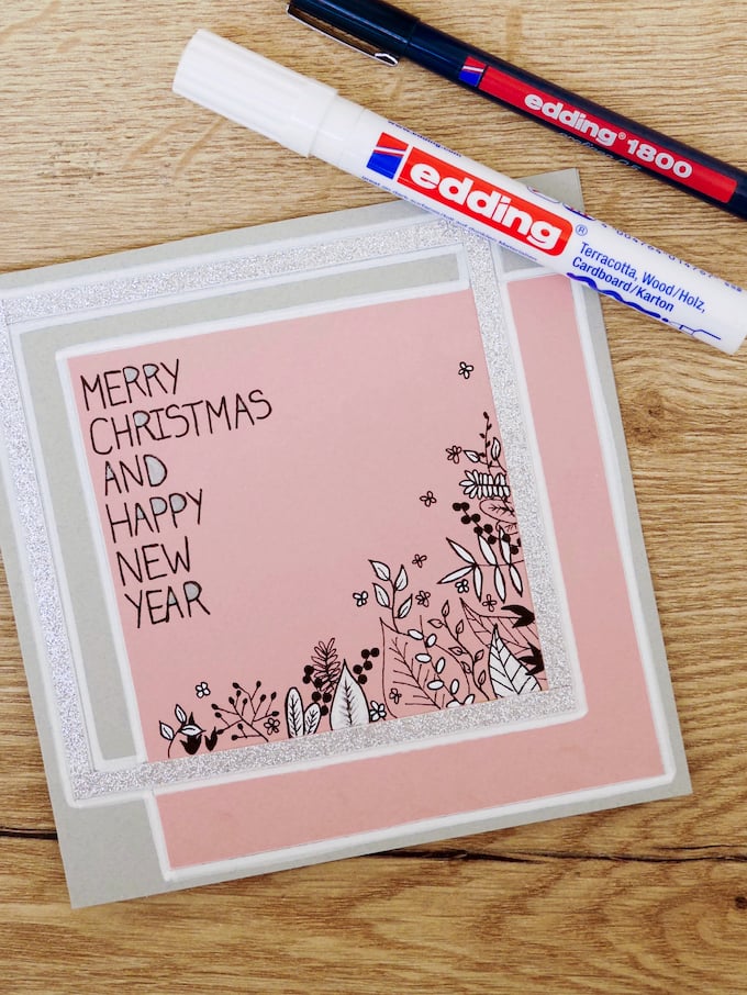 carte de voeux fin d'année fleurs design stylo rose blog déco clem around the corner