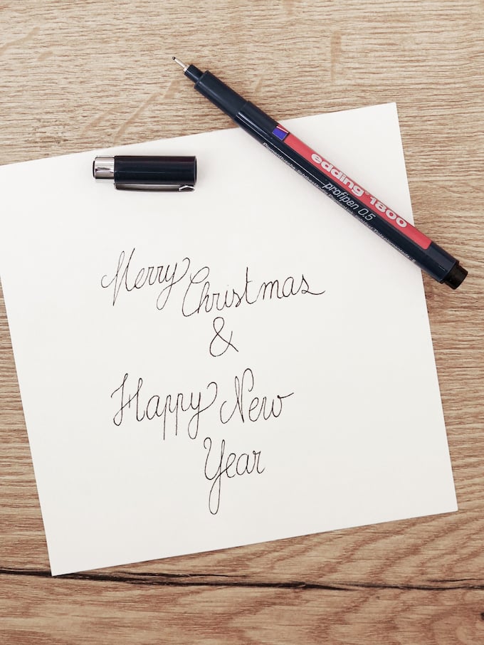 carte de voeux fin d'année festive calligraphie papier scotch paillettes feutres fanions blog déco clem around the corner