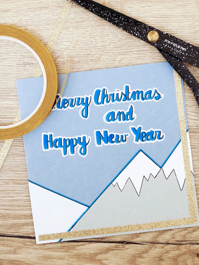 carte de voeux fin d'année montagne feutre blog déco clem around the corner