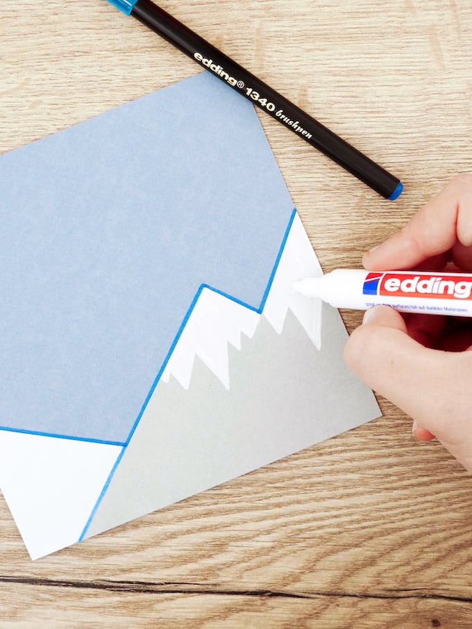 carte de voeux fin d'année neige montagne feutre blog déco clem around the corner