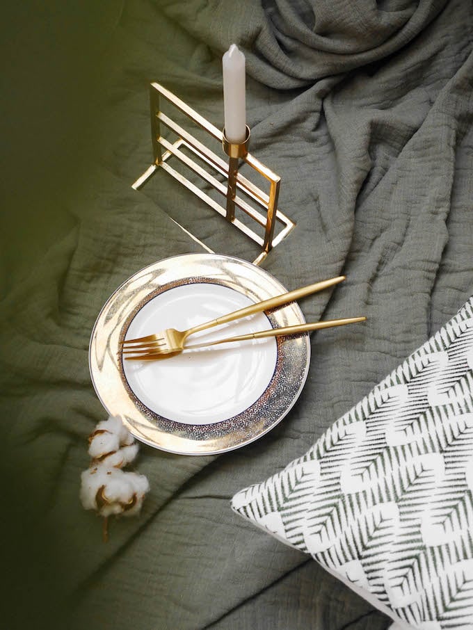 diner romantique de Noël bougeoir doré art déco - blog déco - Clem around the corner