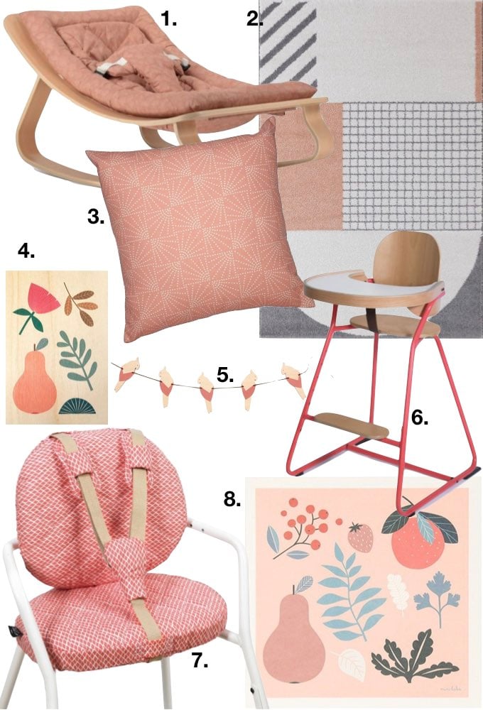 couleur de l'année pantone 2019 living coral shoppoing liste enfant bébé blush tendance corail blog déco clem around the corner