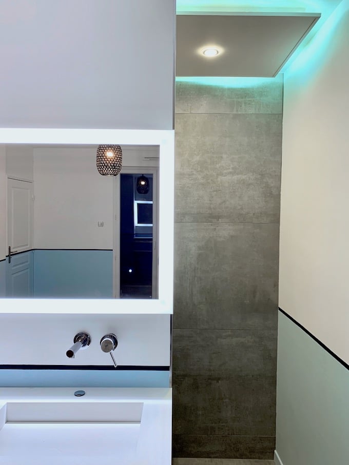 avant après salle de bain ouverte chambre rénovation - blog déco - clem around the corner