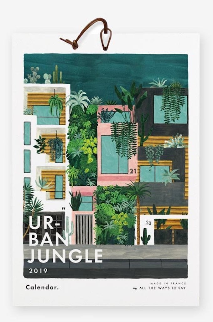 calendrier 2019 original urban jungle plante architecture blog déco clem around the corner