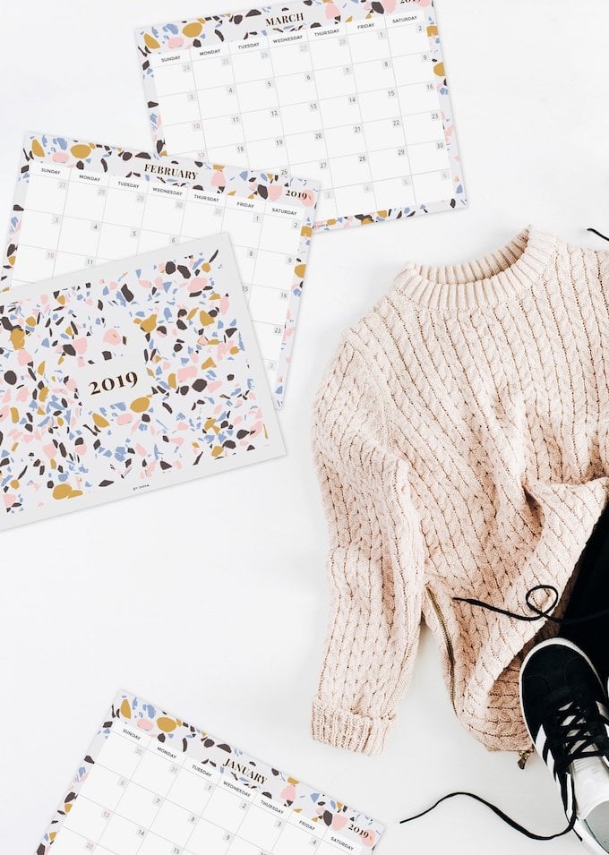 calendrier 2019 original graphique terrazzo blog déco clem around the corner