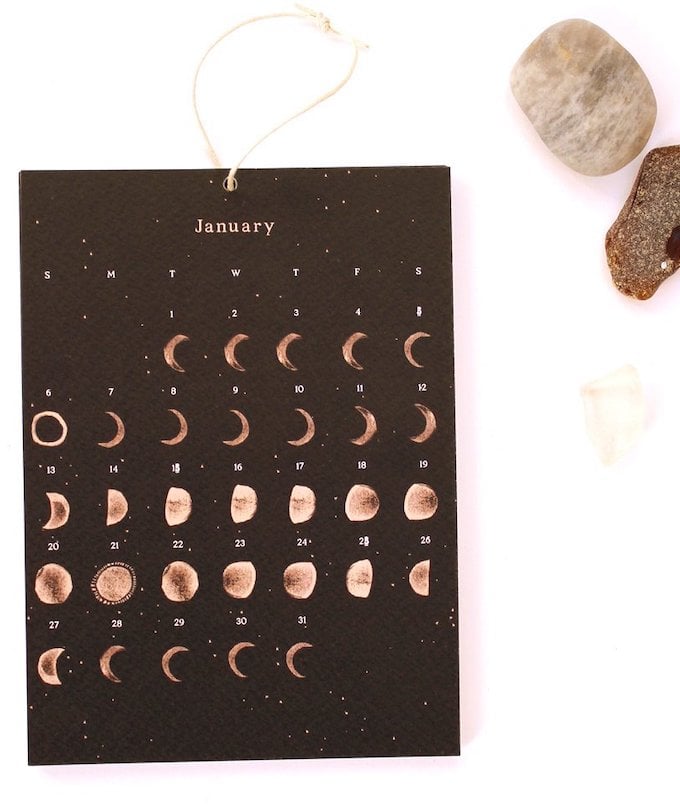 calendrier 2019 original janvier phases lune blog déco clem around the corner