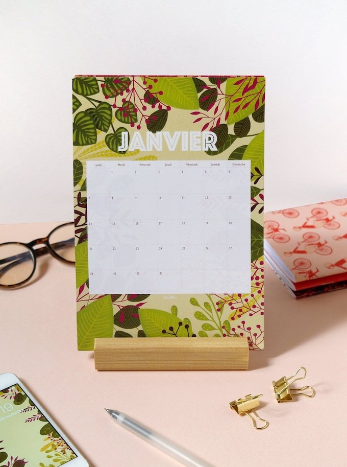 calendrier 2019 original motif graphique janvier blog déco clem around the corner