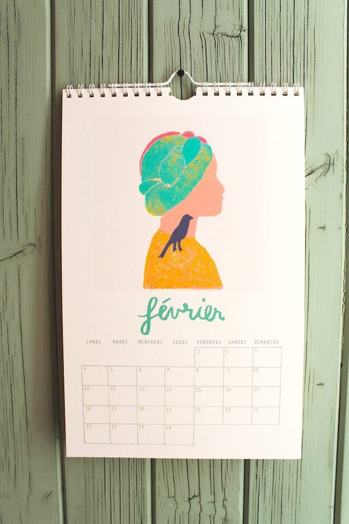 calendrier 2019 original illustration color pop blog déco clem around the corner