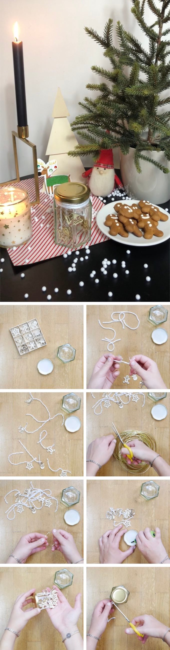 recycler des pots en verre vitrine noël 2018 blog déco clem around the corner