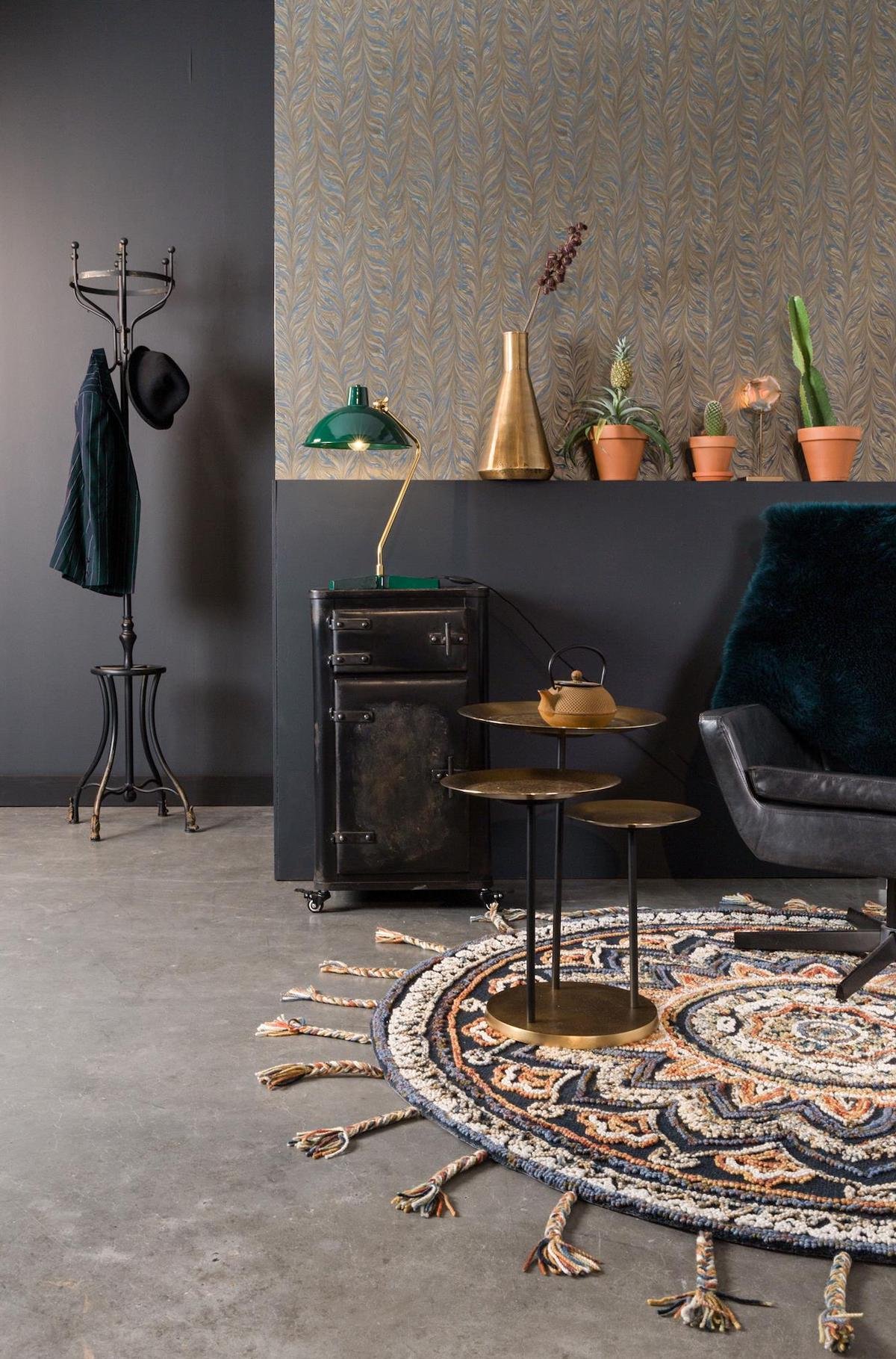 tapis rond chic ethnique gris - blog déco - clem around the corner