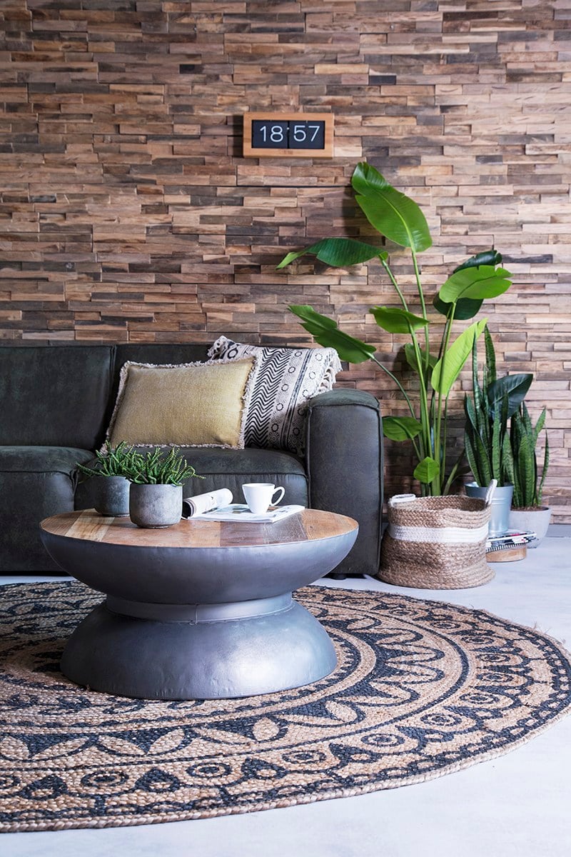 tapis rond chic ethnique bois - blog déco - clem around the corner