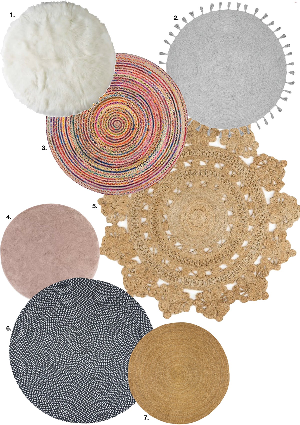 tapis rond liste chambre adulte - blog déco - clem around the corner