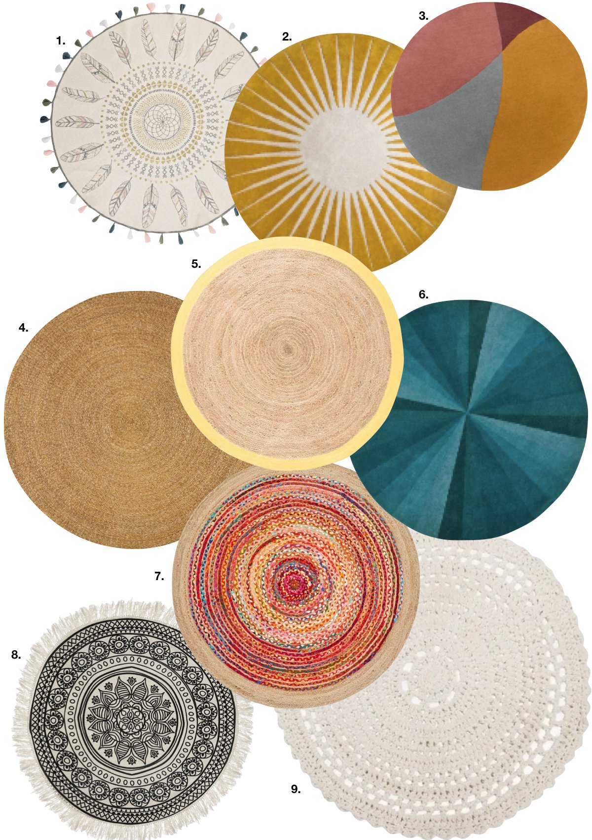 tapis rond liste achat salon - blog déco - clem around the corner