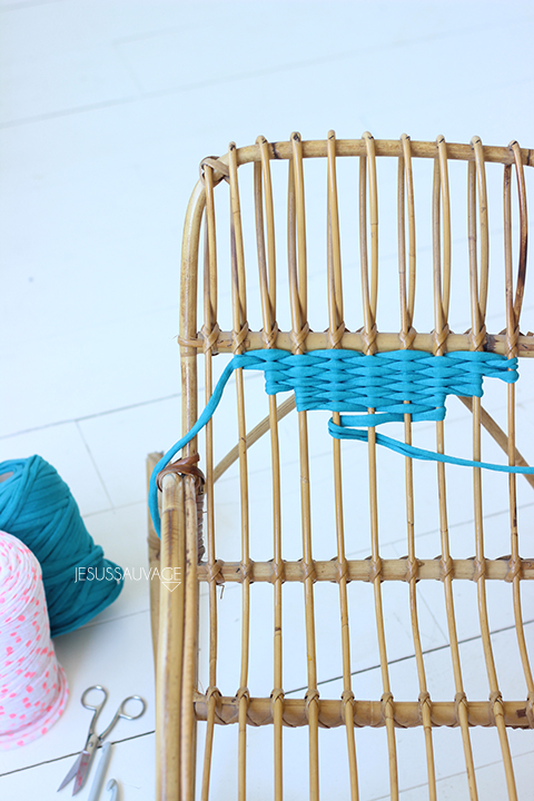 DIY chaise rotin dossier bricolage - blog déco - clem around the corner