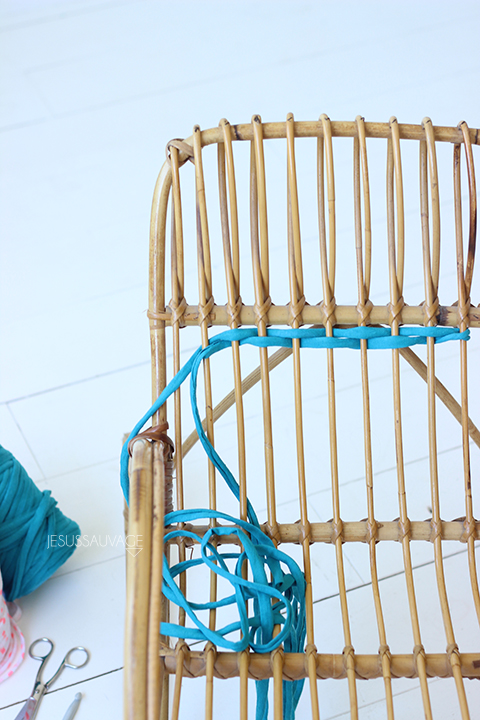 DIY chaise bobine bleu - blog déco - clem around the corner