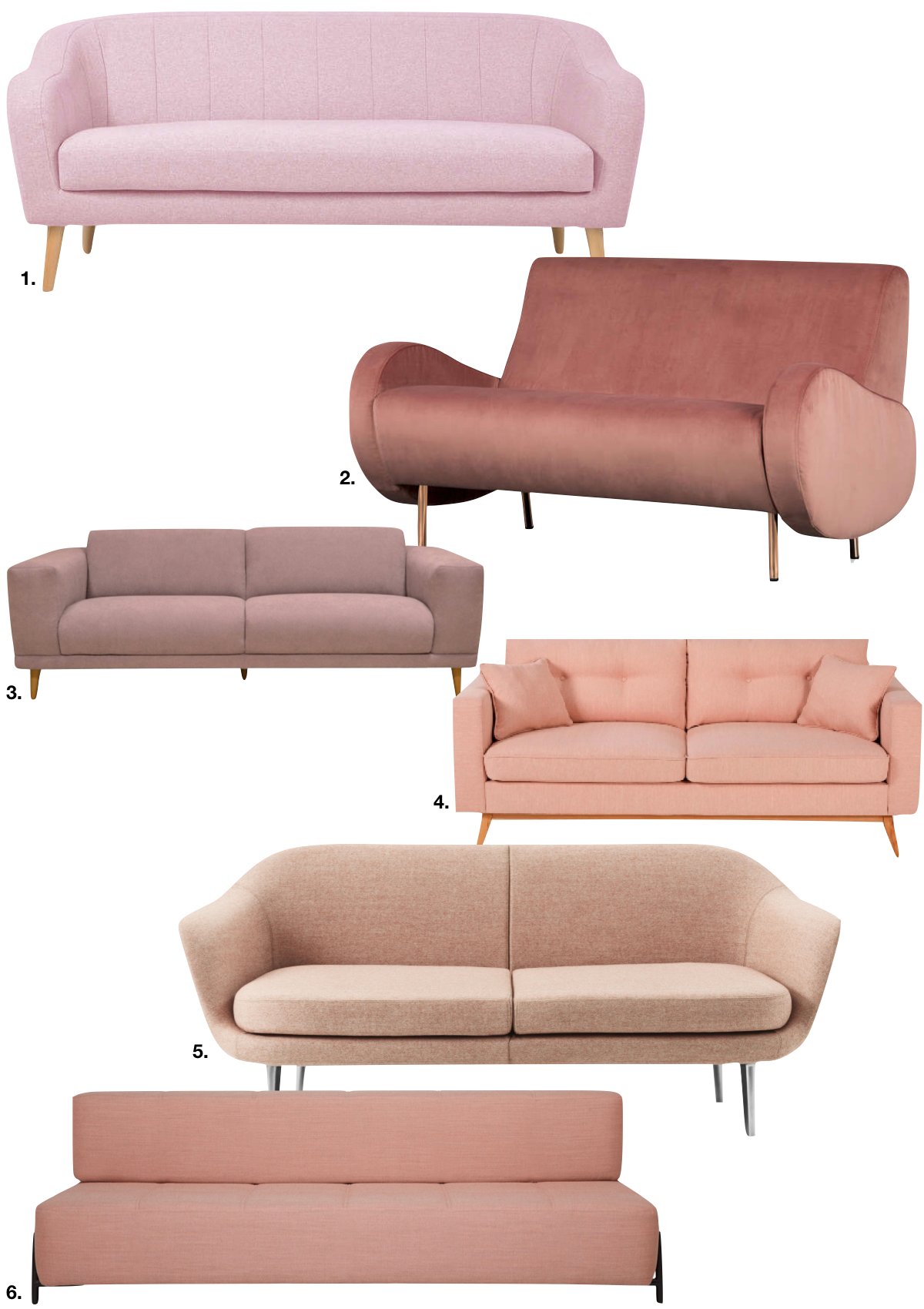 millennial pink canapés tissus salon - blog déco - clem around the corner