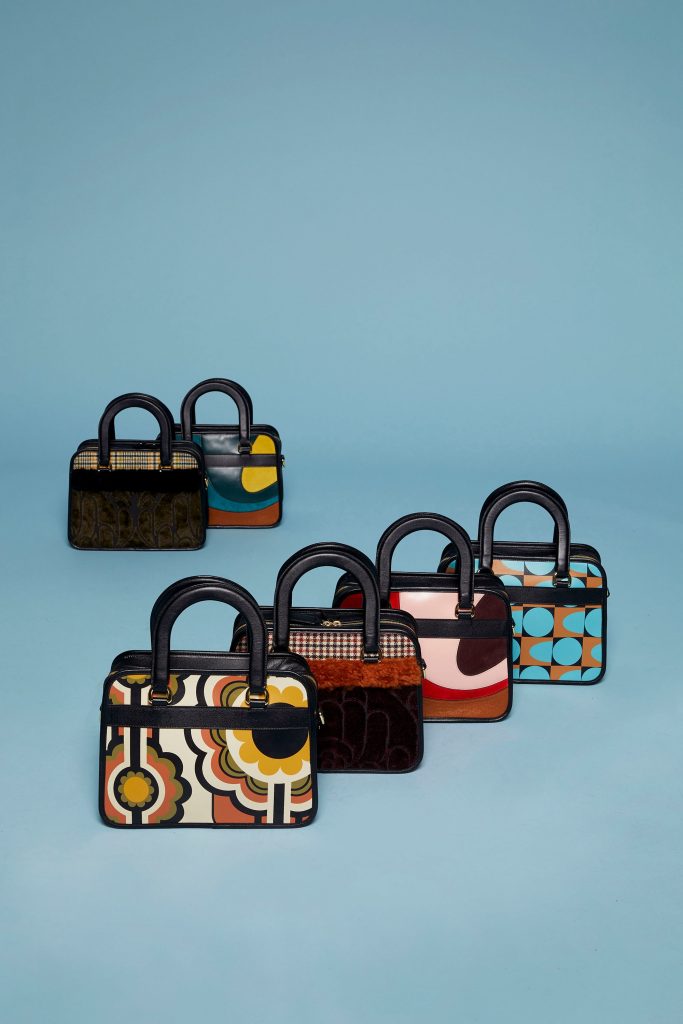 orla kiely style rétro sac fleur rond jaune bleu - blog déco - clem around the corner