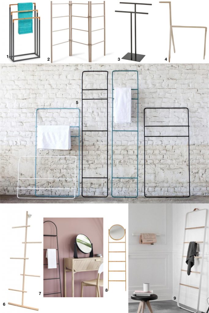 repose serviette de salle de bain sur pied design scandinave - blog déco - clem around the corner