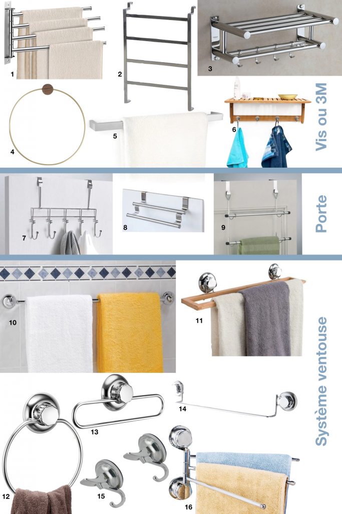 repose serviette de salle de bain mural ventouse - blog déco - clem around the corner