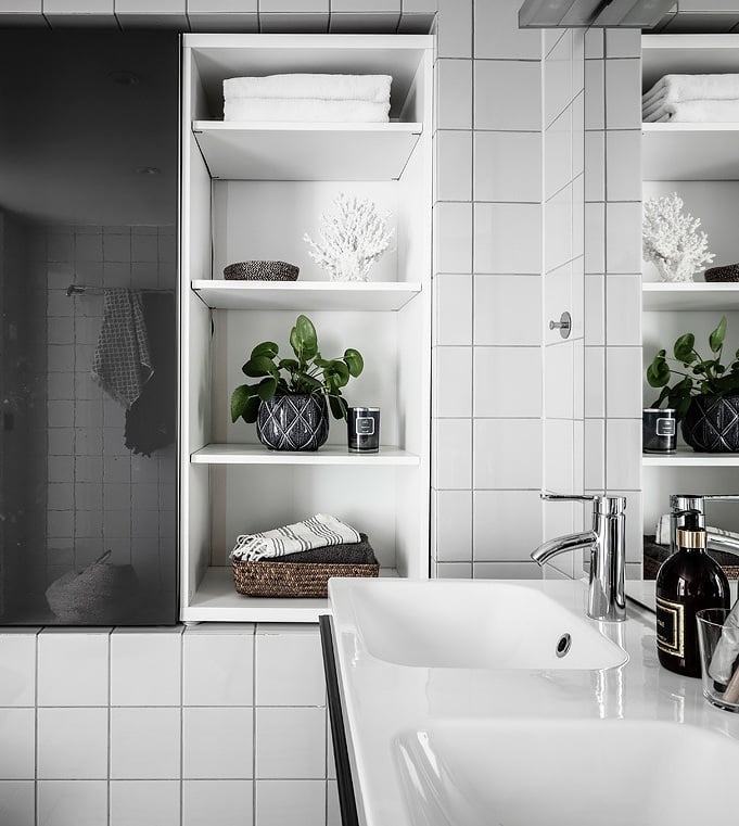 loft suédois douche double vasque blanc gris - blog déco - clem around the corner