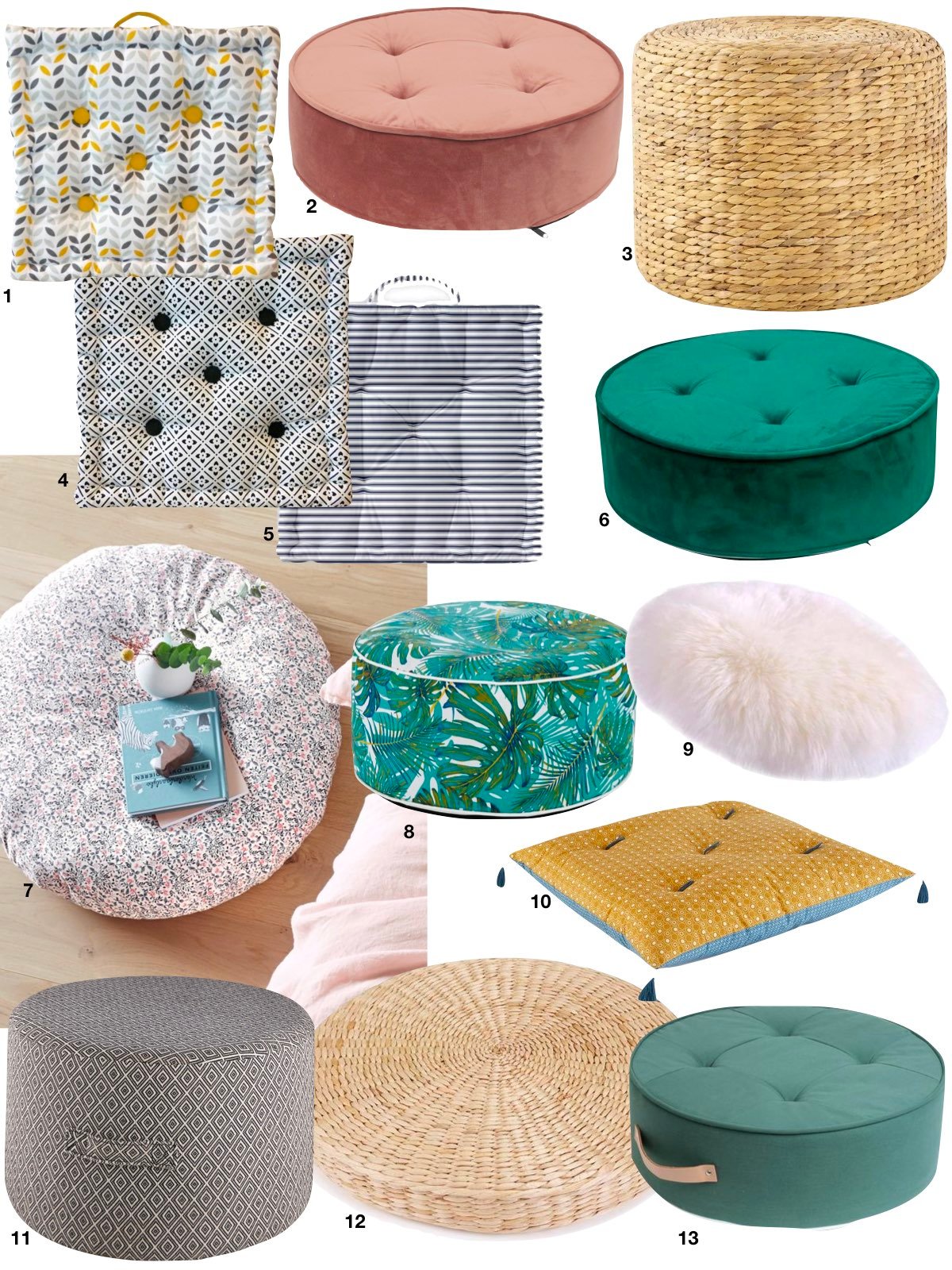 coussin de sol pas cher design - blog déco - clem around the corner