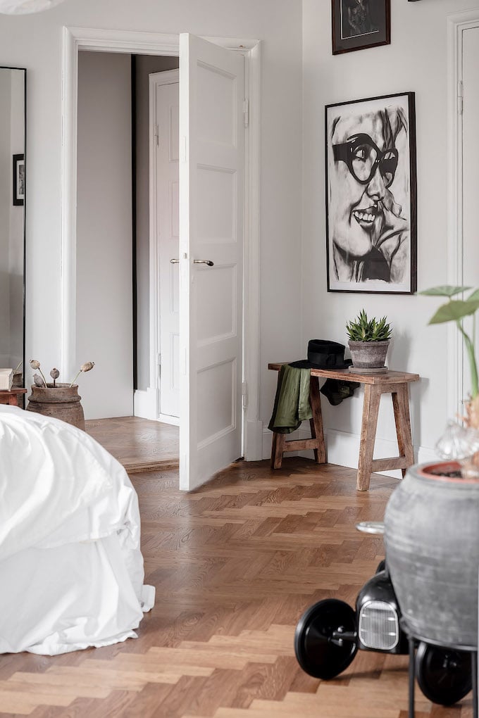 ambiance rustique chambre table banc bois - blog déco - clem around the corner