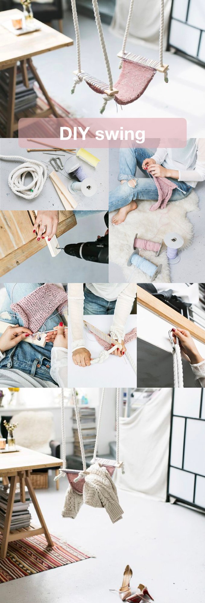 diy swing woolen balançoire intérieure-en laine - blog déco - clem around the corner