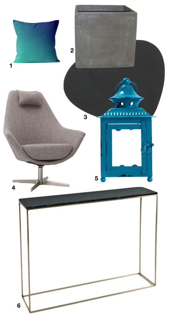 villa tropicale salon nuance gris bleu turquoise - blog déco - clem around the corner