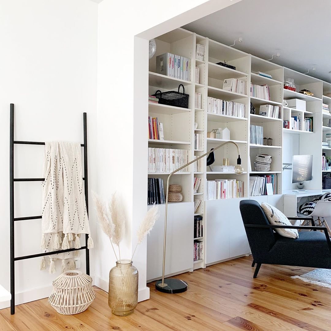 pierre papier ciseaux salon étagère parquet cosy rangement - blog déco - clem around the corner