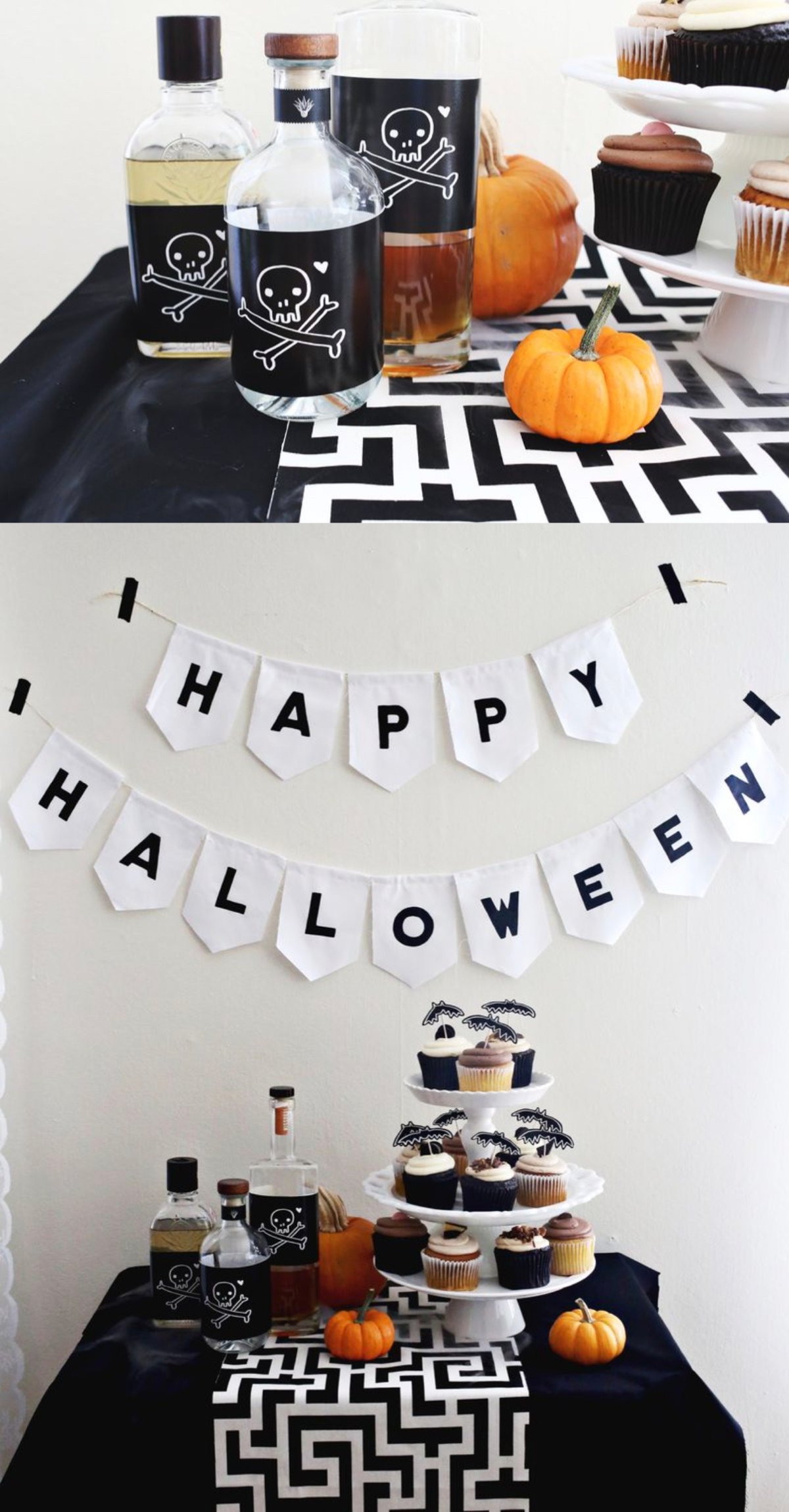 déco diy halloween facile bouteilles poison étiquette diy - blog déco - clem around the corner