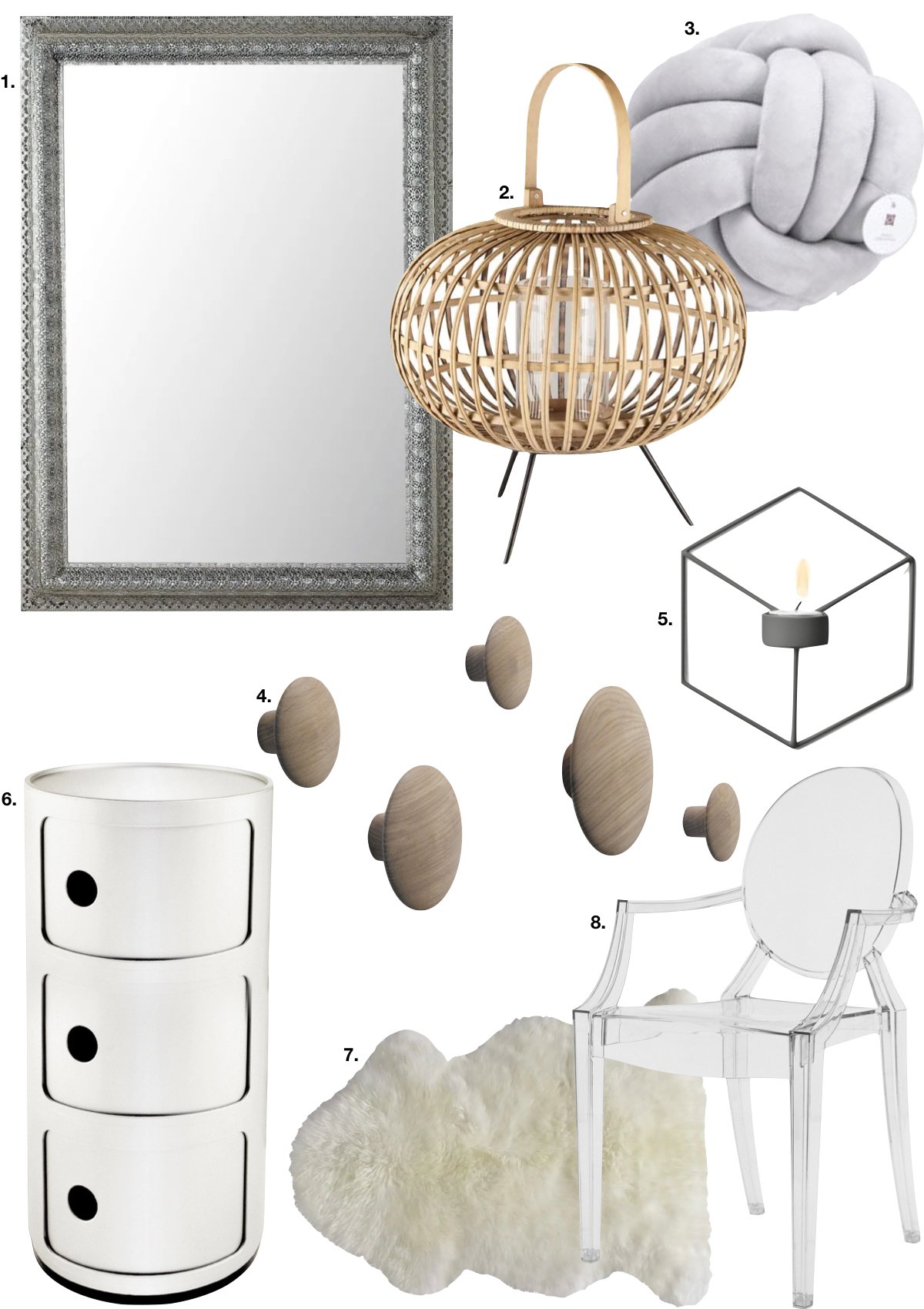 couleur pastel chambre parent tapis fourrure coussin laine gris chaise miroir bougeoir - blog déco - clem around the corner