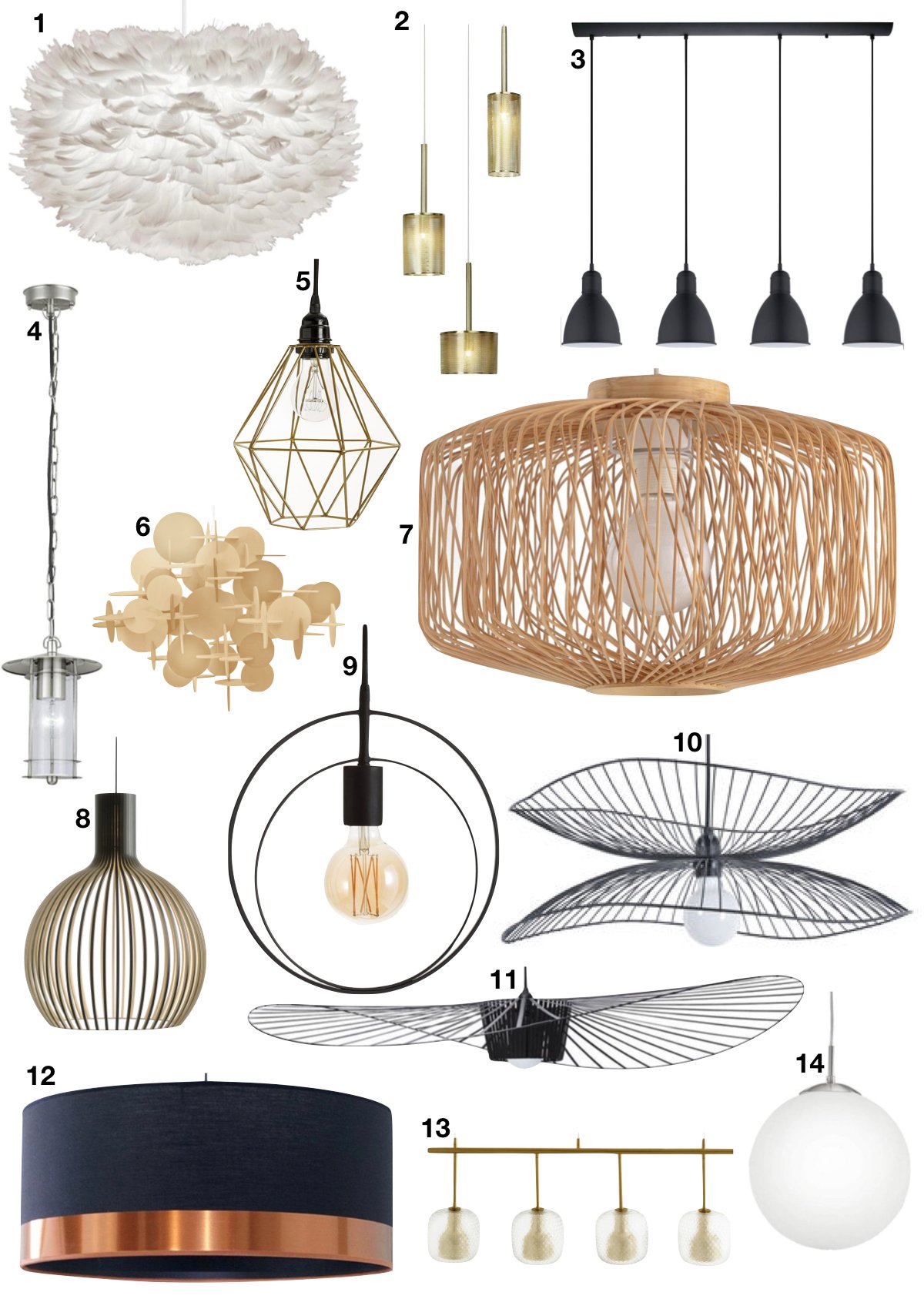 cuisine ouverte sur salon suspension luminaire - blog déco - clem around the corner