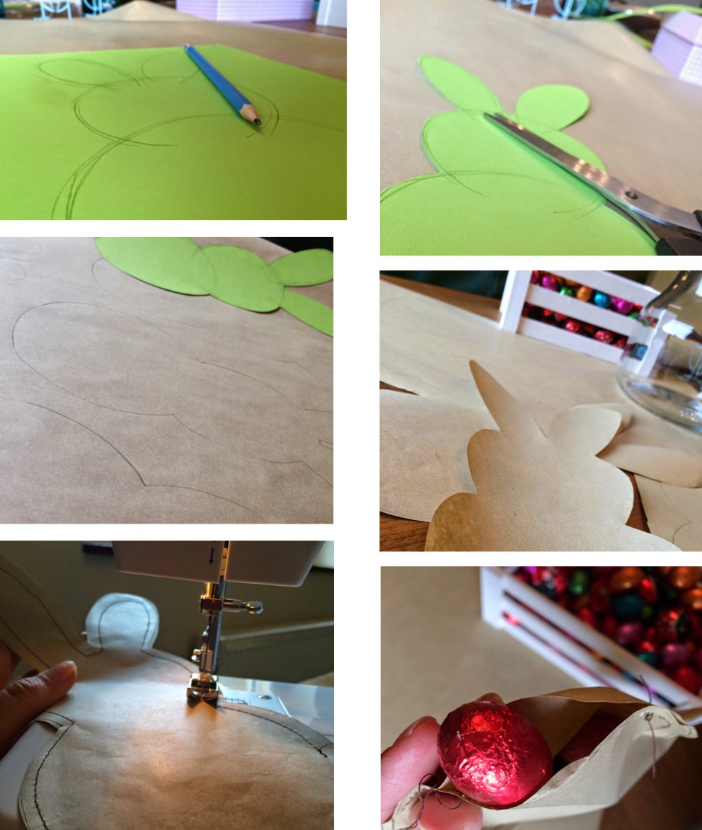 Pâques diy pochette carton lapin marron chocolat tuto couture - blog déco - clem around the corner