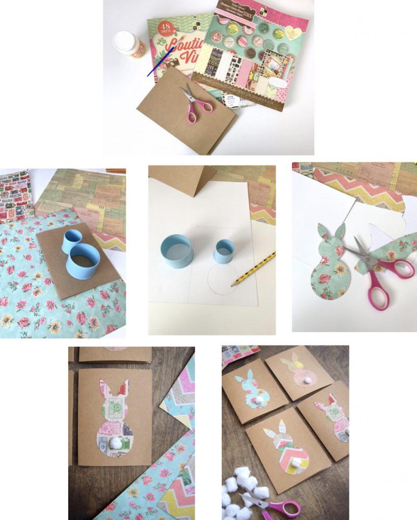 Pâques diy carte carton marron lapin bricolage facile vintage - blog déco - clem around the corner