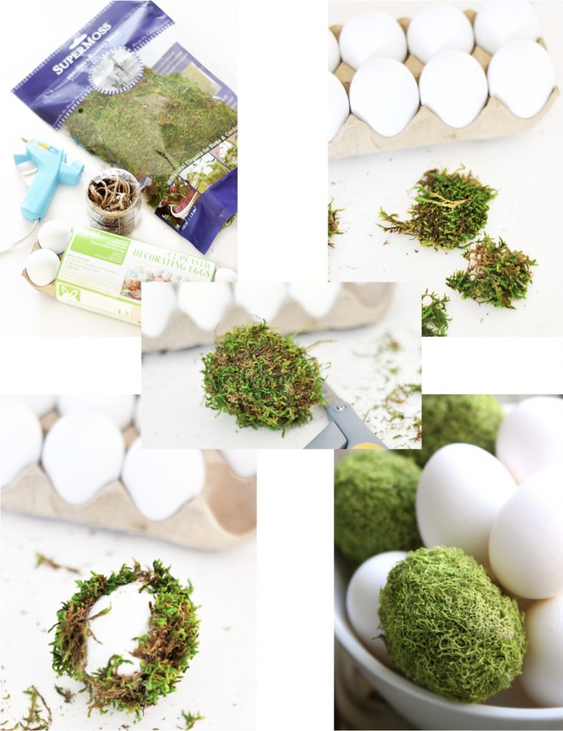 Pâques diy oeuf plastique mousse verte végétale bricolage facile - blog déco - clem around the corner