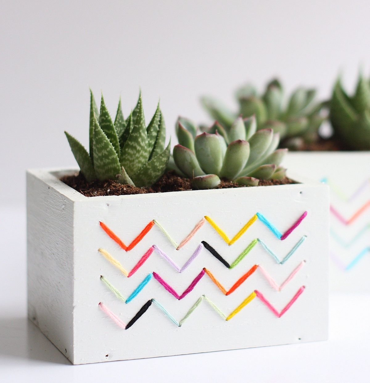 cache-pot diy bois rectangle plante grasse ficelle - blog déco - clem around the corner