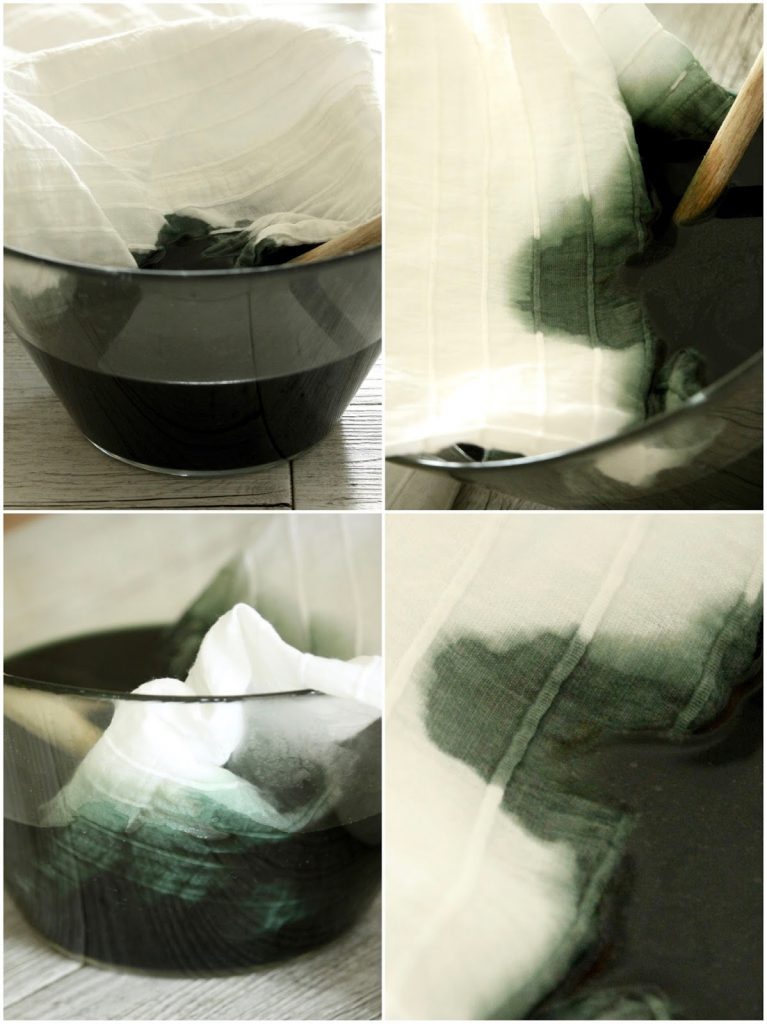 tie and dye vert diy rideau maison - blog déco - clem around the corner